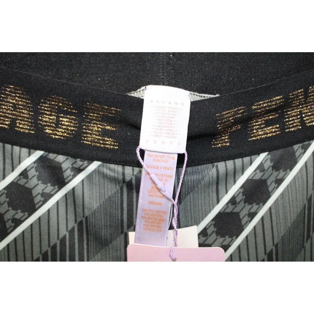 Savage X Fenty Leggings Gray Stripe Forever Savage Jersey Knit Ankle Size Medium